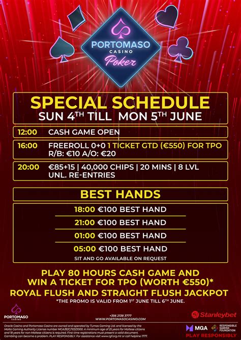 portomaso casino poker schedule